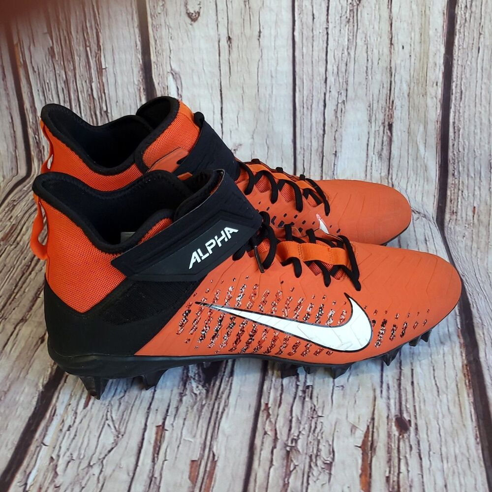 Nike Alpha Menace Pro 2 Mid Football Cleats Orange/Black/White US 13 D